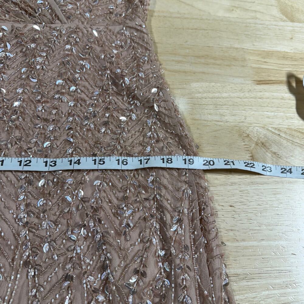 Mac Duggal NWT Pink Embellished Flutter Sleeve Gown Size 10 V-Neck Short Sleeve - Picture 9 of 10